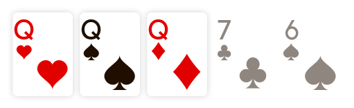 Hình ảnh sám cô hoặc three of a kind trong poker