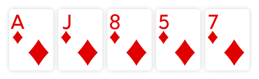 Hình ảnh thùng hoặc flush trong poker