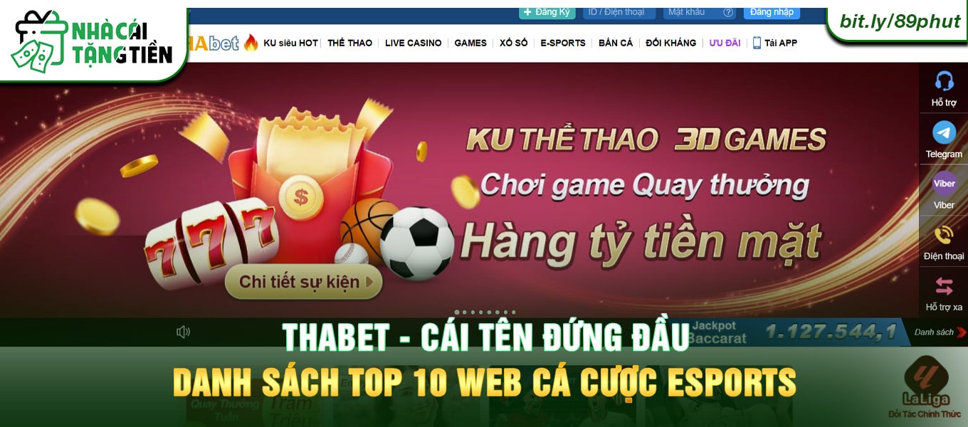 THABET - Cái tên đứng đầu danh sách top 10 web cá cược Esports